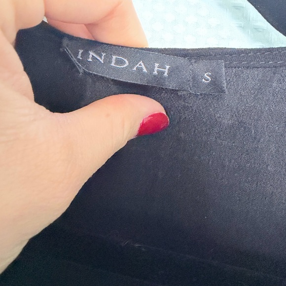 INDAH Gianyar Black Pleated V Neck Jumpsuit Revolve Lightweight Long Sleeve | S - Picture 7 of 7